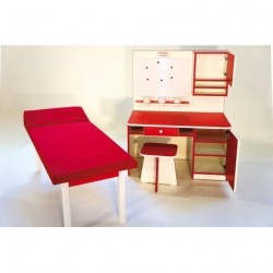 Doktorský stůl s magnetickou tabulí bílo/červený