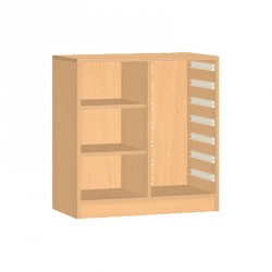 Skříňka na plastové boxy s policemi - 71x76 cm