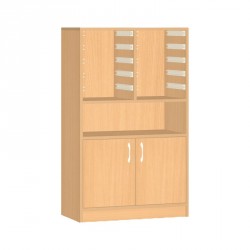 Skříňka na boxy s dvířky - 71x121x45cm
