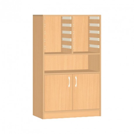 Skříňka na boxy s dvířky - 71x121x45cm