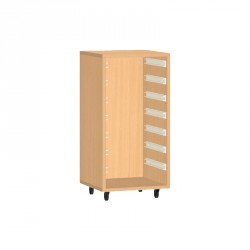 Skříňka na plastové boxy, pojízdná - 36x76 cm