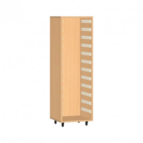 Skříňka na plastové boxy, pojízdná - 36x121 cm