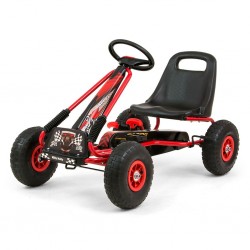 Dětská šlapací motokára Go-kart Thor červená ( Gumová kola )