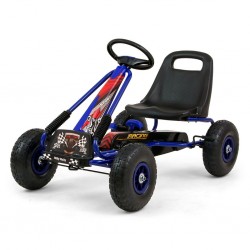 Dětská šlapací motokára Go-kart Thor modá ( Gumová kola )
