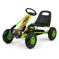 Dětská šlapací motokára Go-kart Thor červená ( Gumová kola )