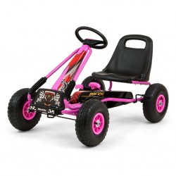 Dětská šlapací motokára Go-kart Thor červená ( Gumová kola )