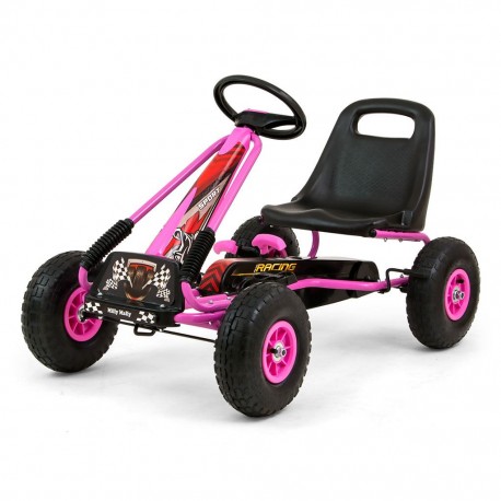 Dětská šlapací motokára Go-kart Thor červená ( Gumová kola )